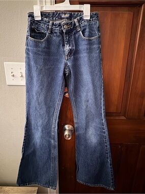 Y2K Angels Women's Dark Blue Flare Jeans Size 4 100% Cotton